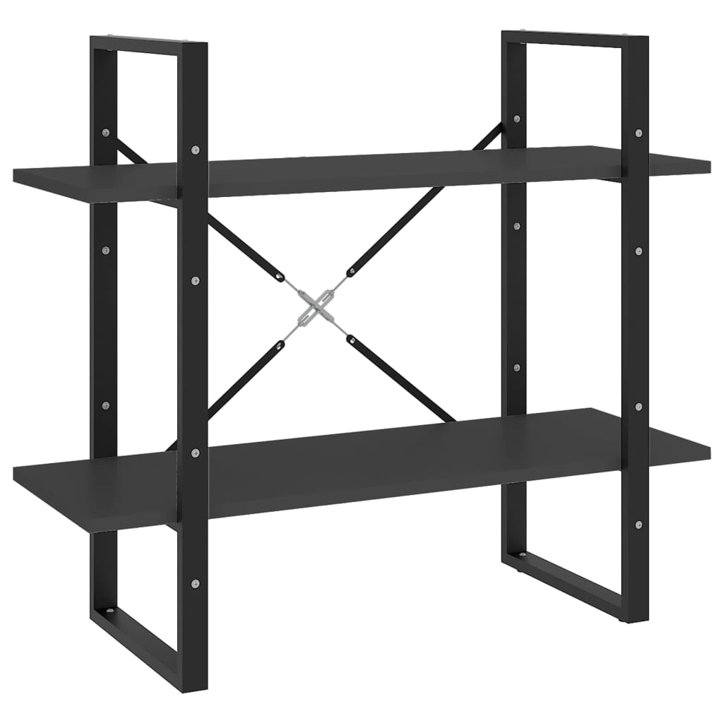 Bookcase 2 Compartments Grey 80x30x70 cm Wood Material