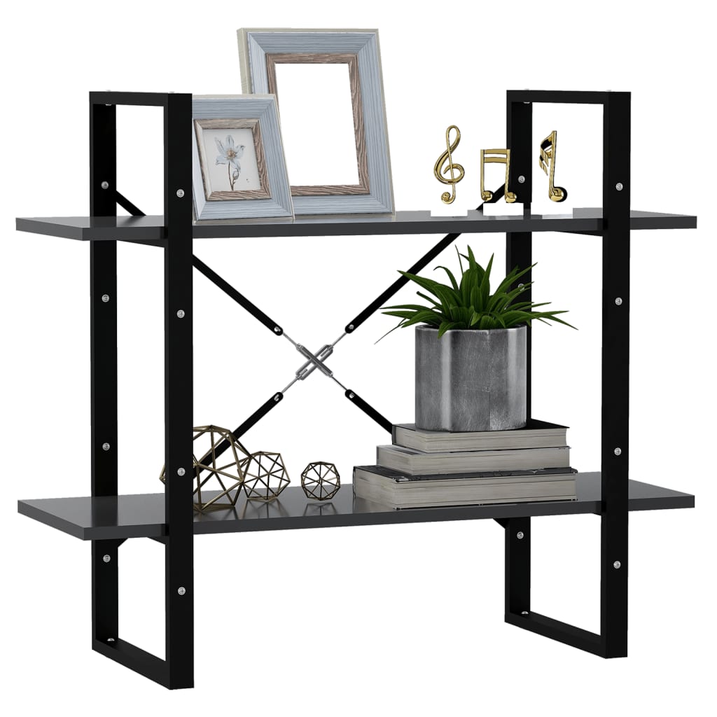 Bookcase 2 Compartments Grey 80x30x70 cm Wood Material