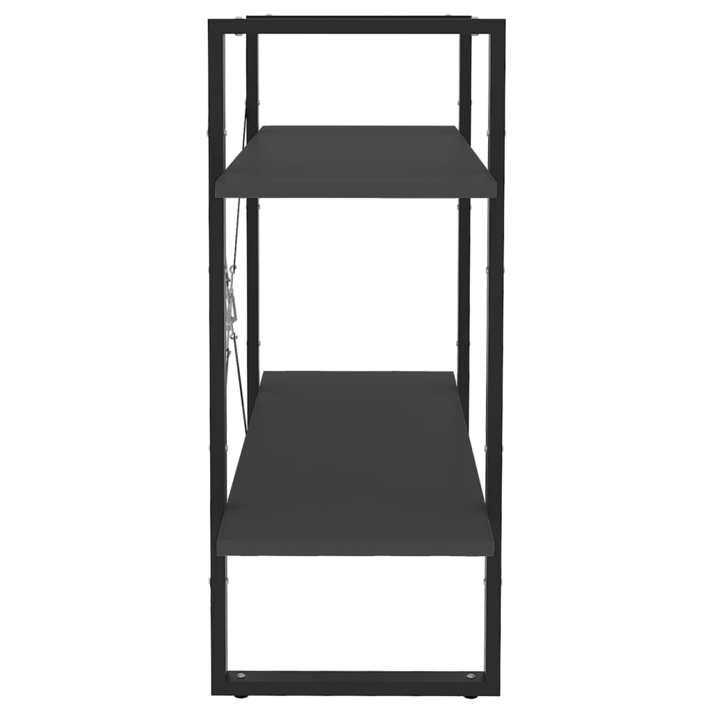 Bookcase 2 Compartments Grey 80x30x70 cm Wood Material