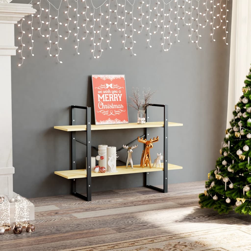 Bookcase 2 shelves 100x30x70 cm solid pine wood