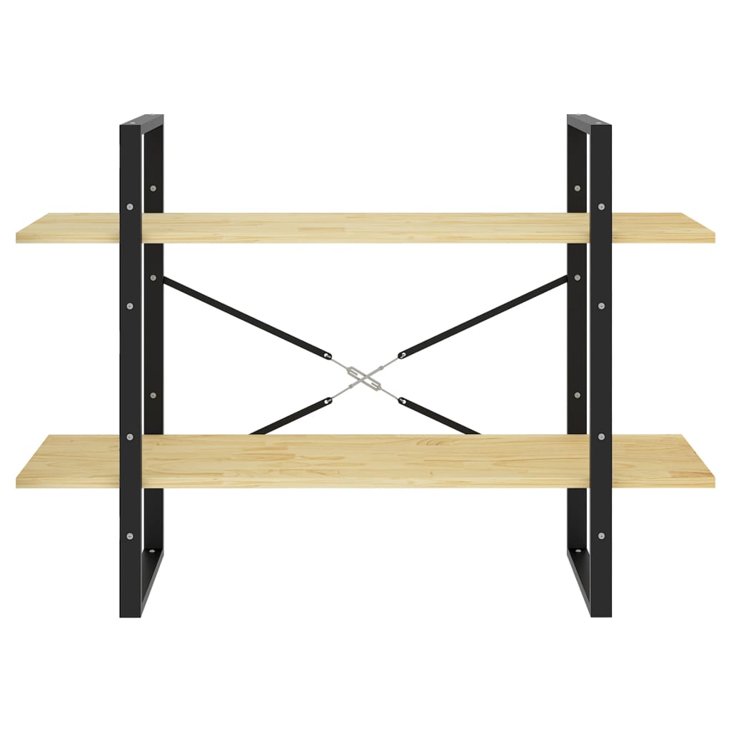 Bookcase 2 shelves 100x30x70 cm solid pine wood