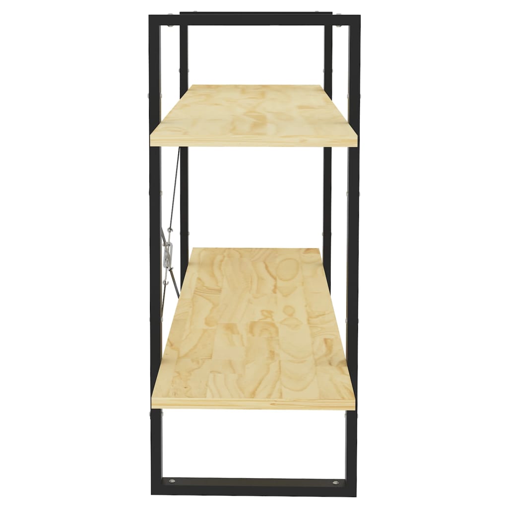 Bookcase 2 shelves 100x30x70 cm solid pine wood