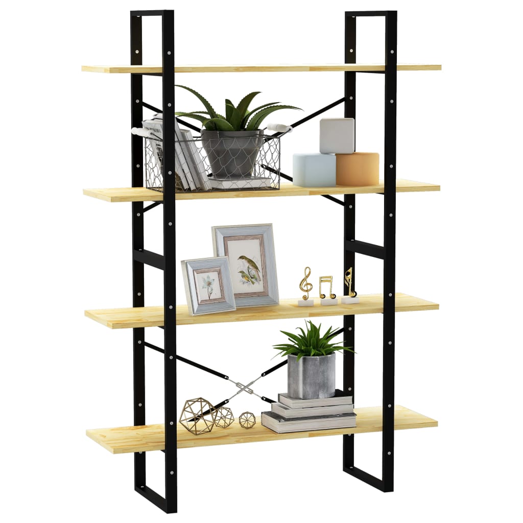 Bibliothèque 4 compartiments 100x30x140 cm bois de pin massif