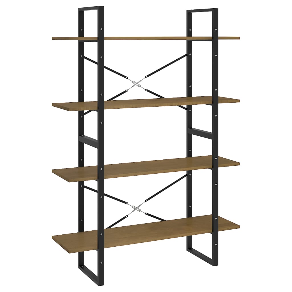 Bibliothèque 4 compartiments 100x30x140 cm bois de pin massif