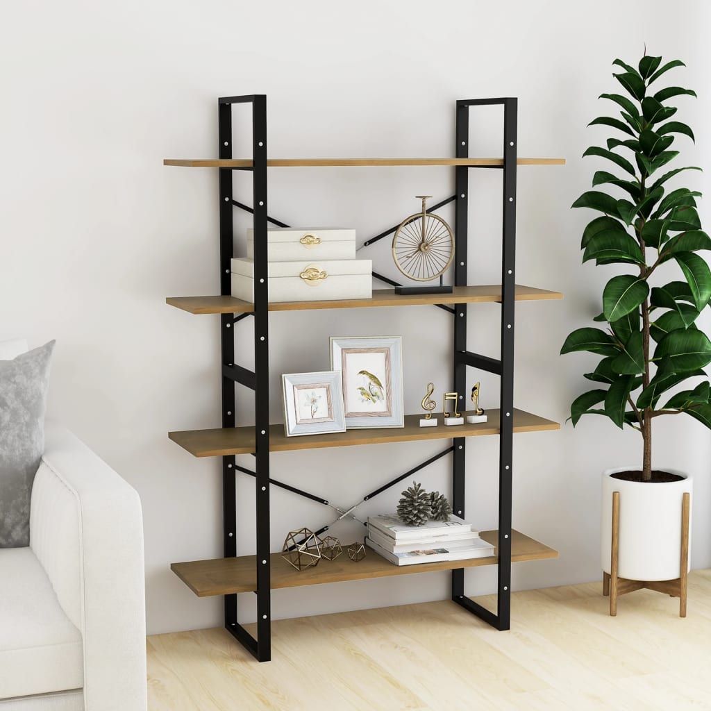 Bibliothèque 4 compartiments 100x30x140 cm bois de pin massif