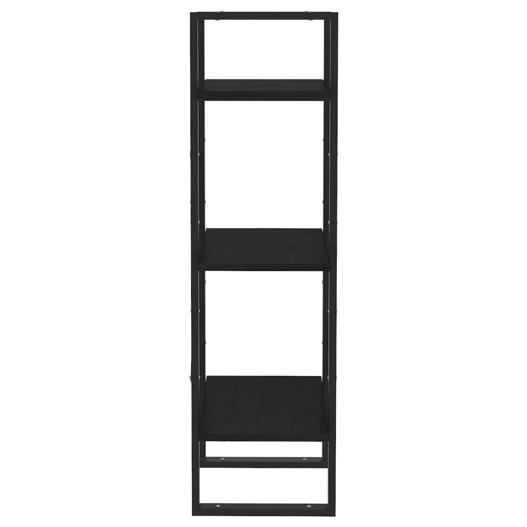Bibliothèque 3 étagères noir 40x30x105 cm bois de pin massif