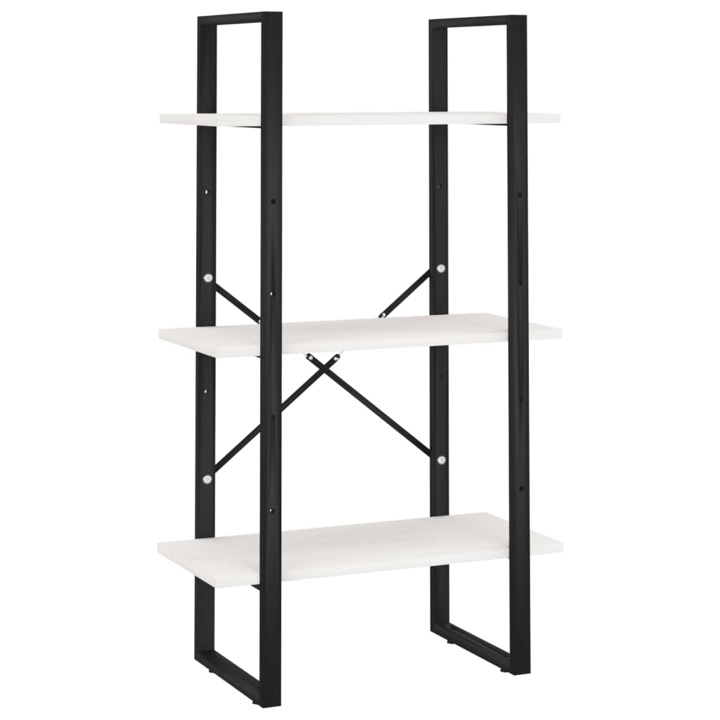 Etagère sur pied blanche 60x30x105 cm en bois de pin massif