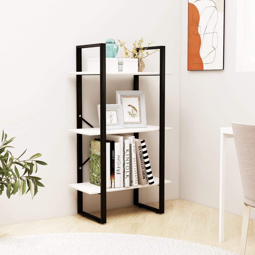 Etagère sur pied blanche 60x30x105 cm en bois de pin massif