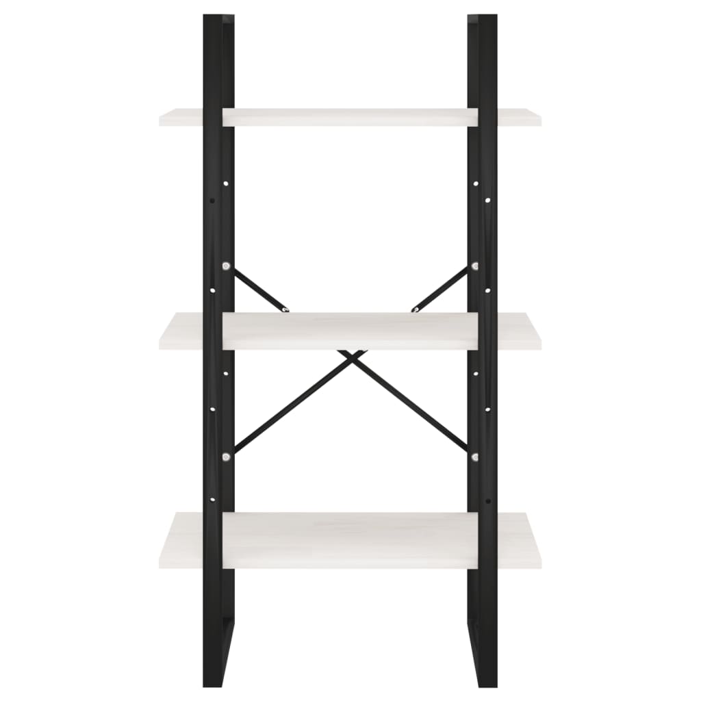 Etagère sur pied blanche 60x30x105 cm en bois de pin massif
