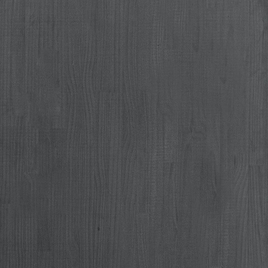 Bibliothèque 3 étagères grise 80x30x105 cm bois de pin massif