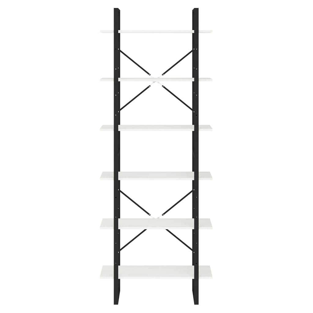 Etagère sur pied haute blanc 80x30x210 cm bois de pin massif