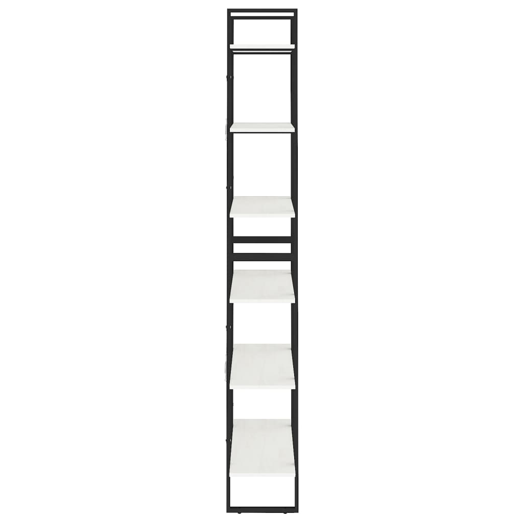 Etagère sur pied haute blanc 80x30x210 cm bois de pin massif