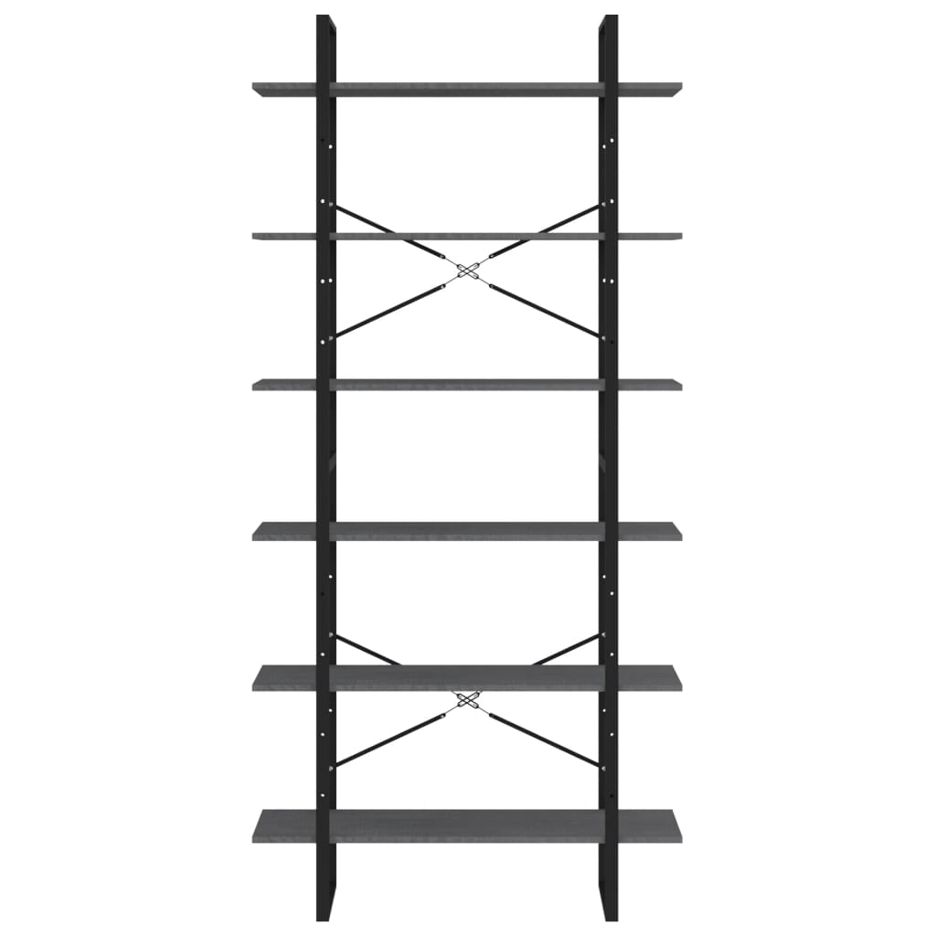 Etagère sur pied haute gris 100x30x210 cm bois de pin massif