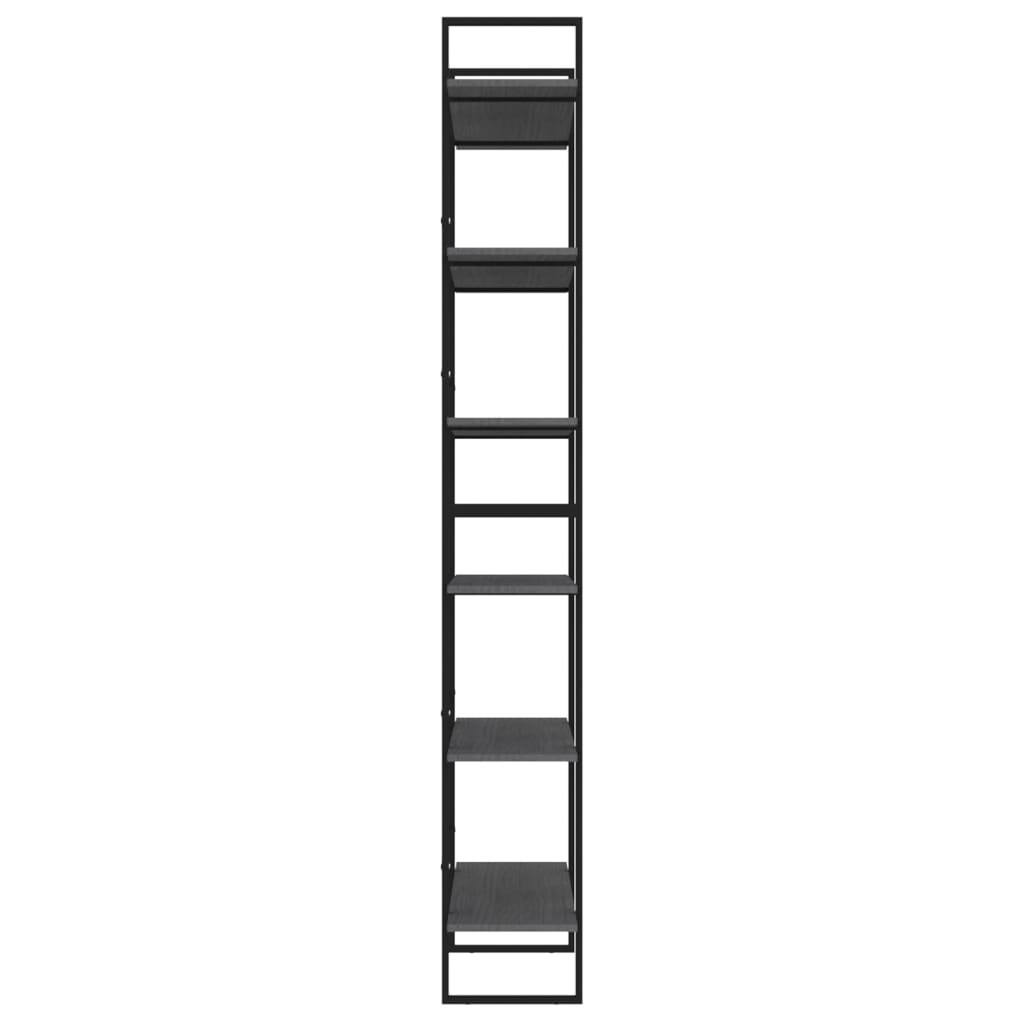 Etagère sur pied haute gris 100x30x210 cm bois de pin massif