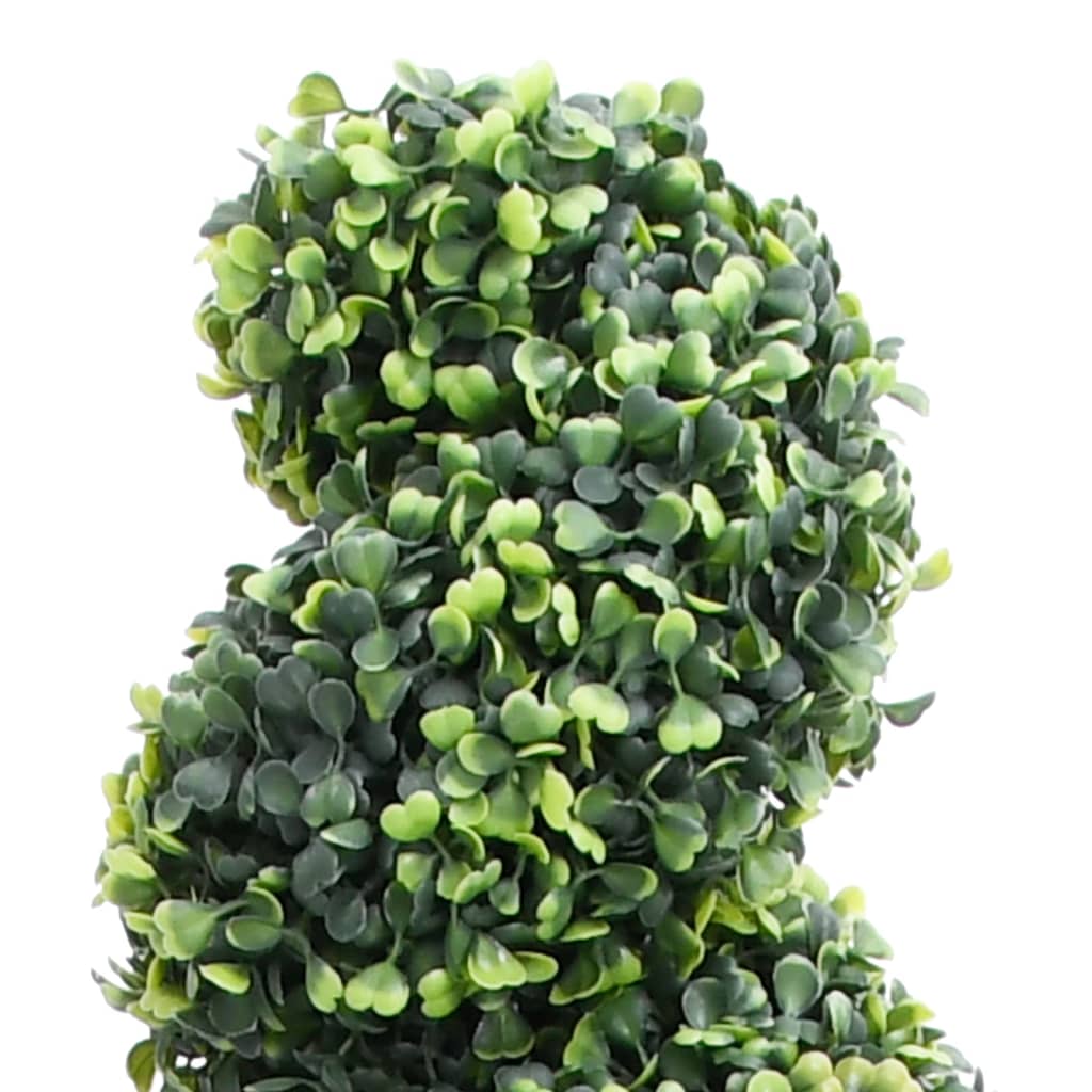 Buis artificiel avec pot en forme de spirale vert 100 cm