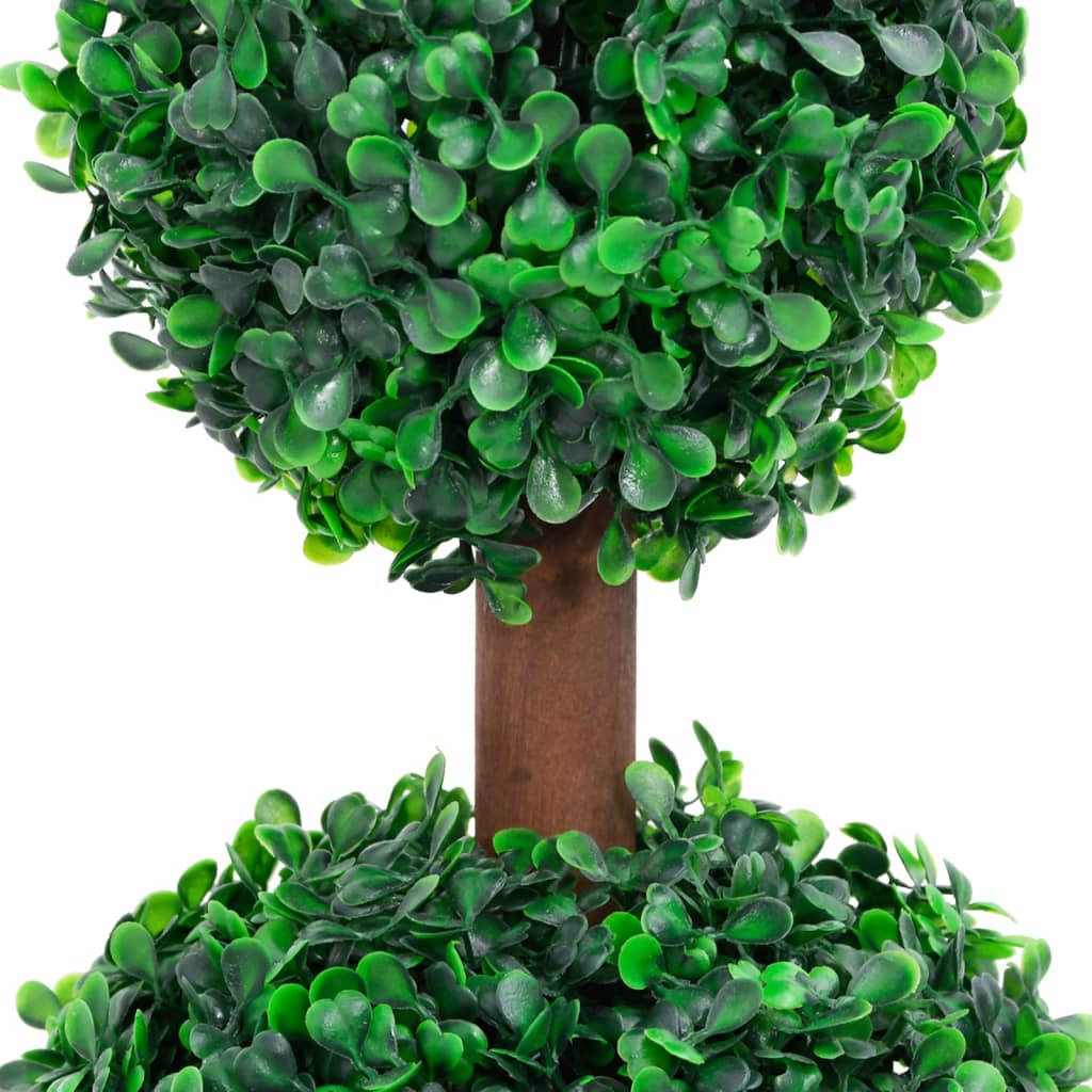 Buis artificiel avec pot, forme boule, vert, 60 cm