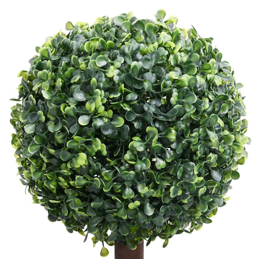 Buis artificiel avec pot, forme boule, vert, 118 cm