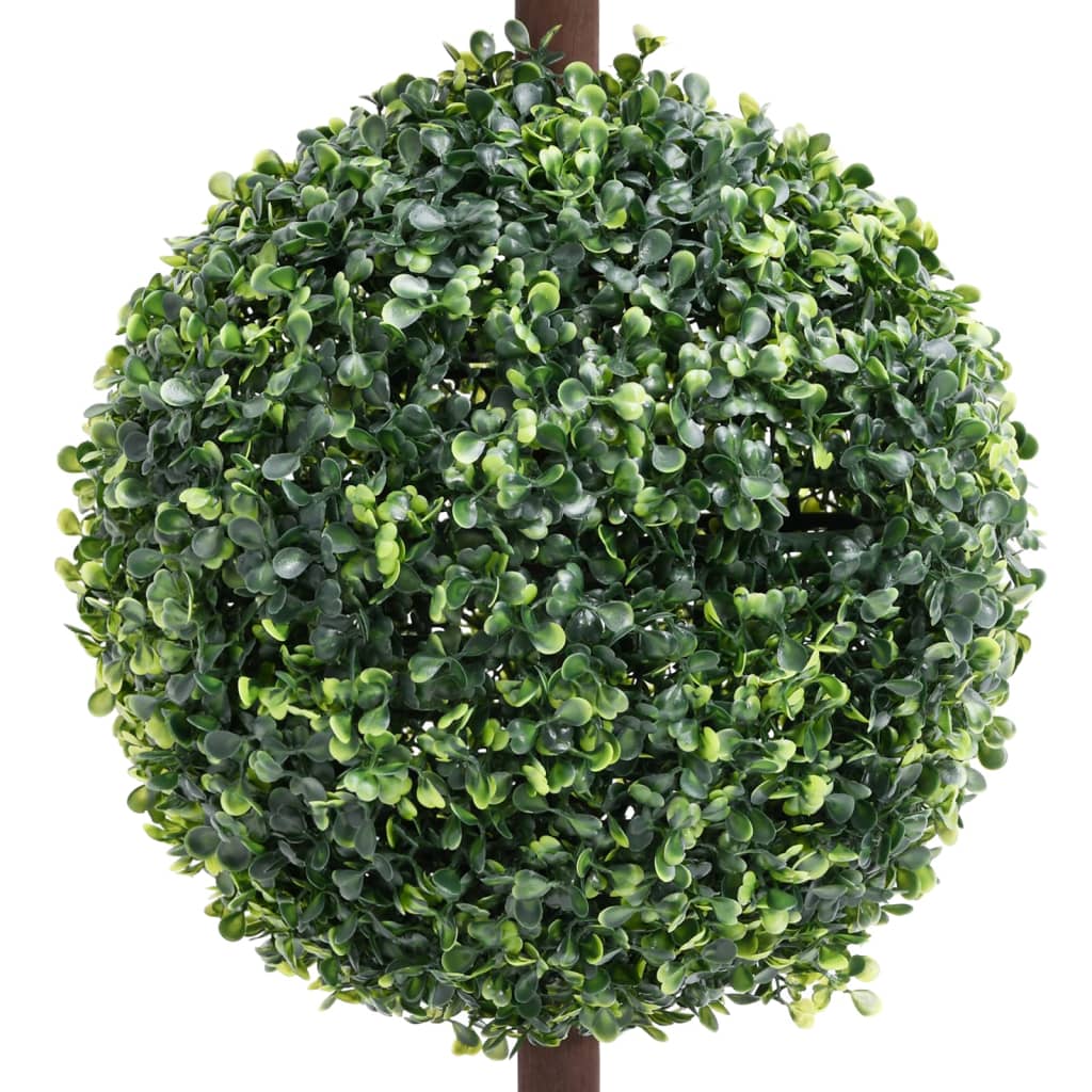 Buis artificiel avec pot, forme boule, vert, 118 cm