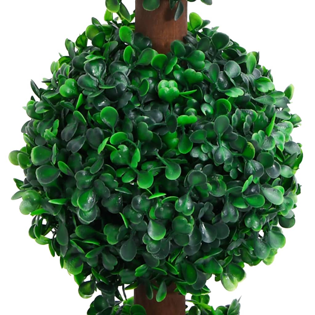 Buis artificiel avec pot, forme boule, vert, 90 cm