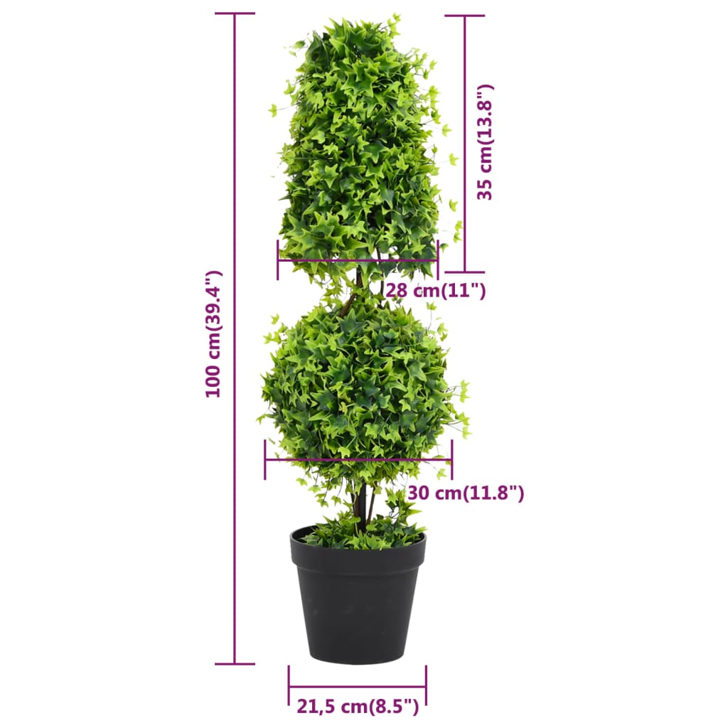 Buis artificiel avec pot vert 100 cm