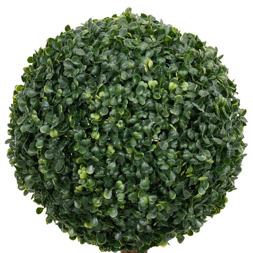 Buis artificiel avec pot, forme boule, vert, 119 cm