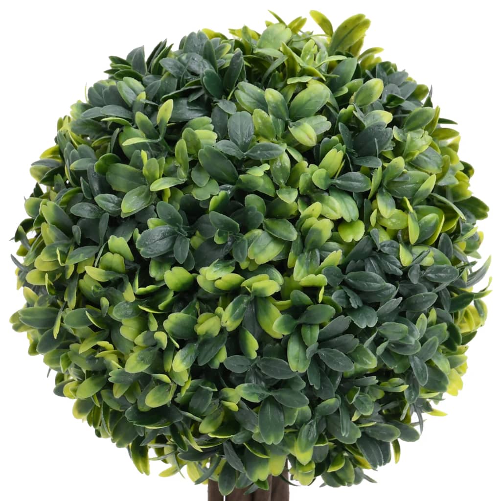 Buis artificiels 2 pièces avec pot en forme de boule vert 56 cm