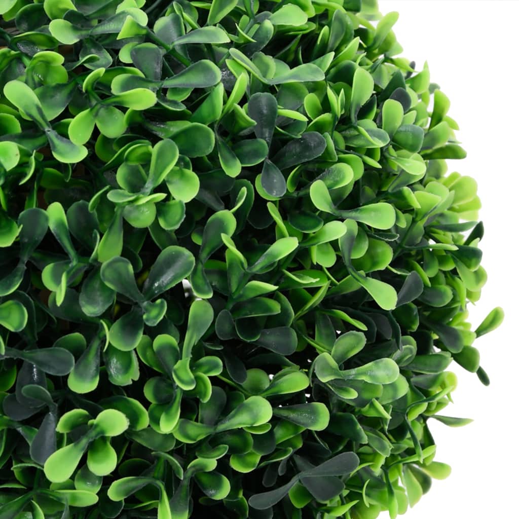 Buis artificiels 2 pièces avec pot en forme de boule vert 27 cm