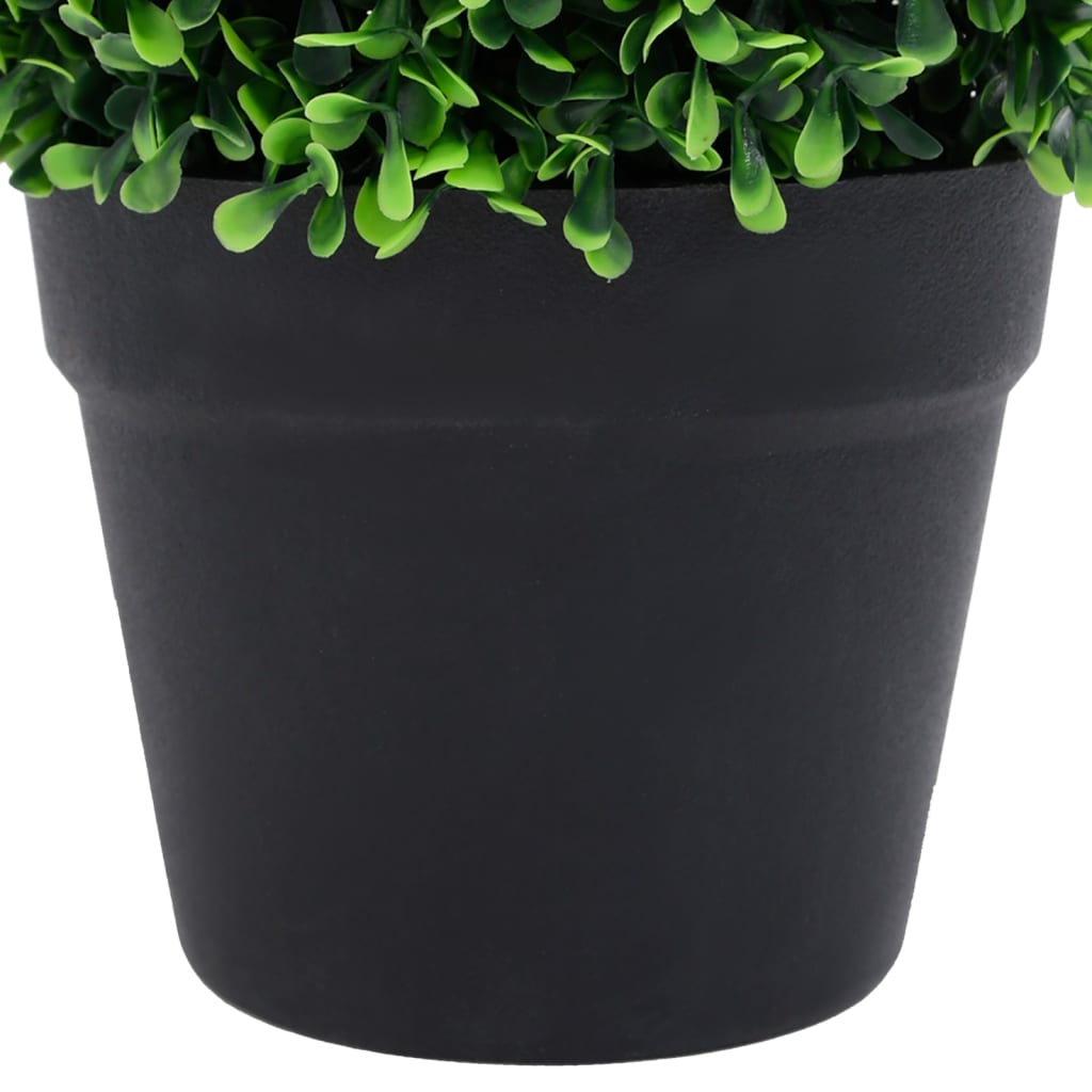 Buis artificiels 2 pièces avec pot en forme de boule vert 27 cm