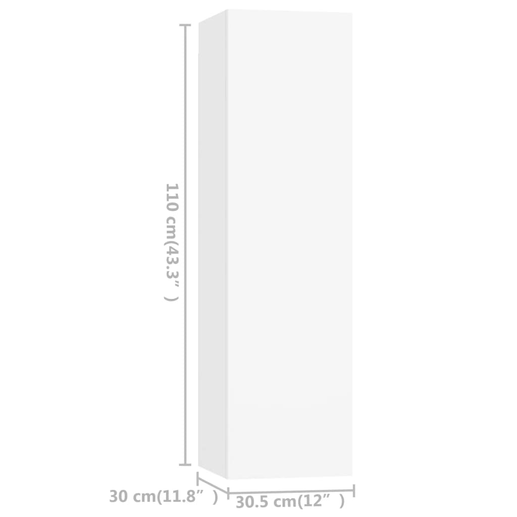 Ensemble de meubles TV 4 pièces en bois blanc