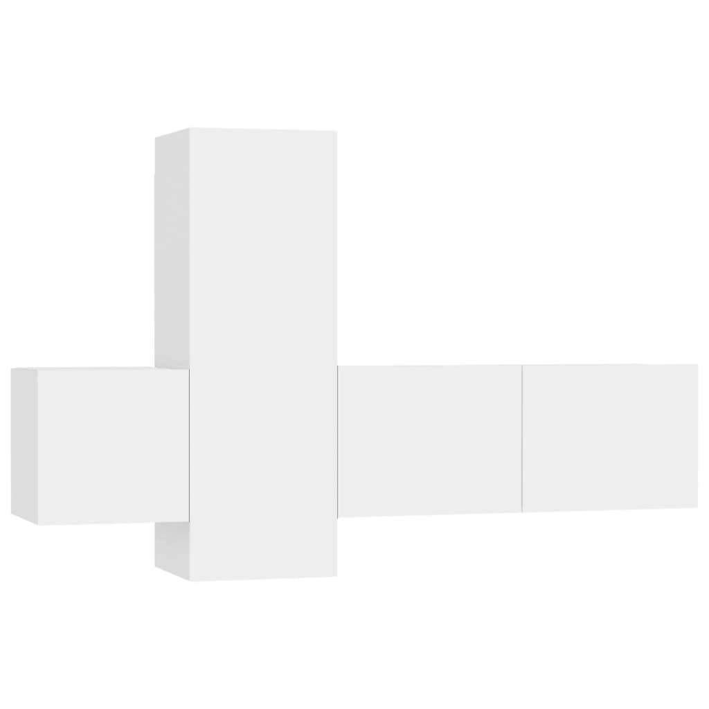 Ensemble de meubles TV 3 pièces en bois blanc