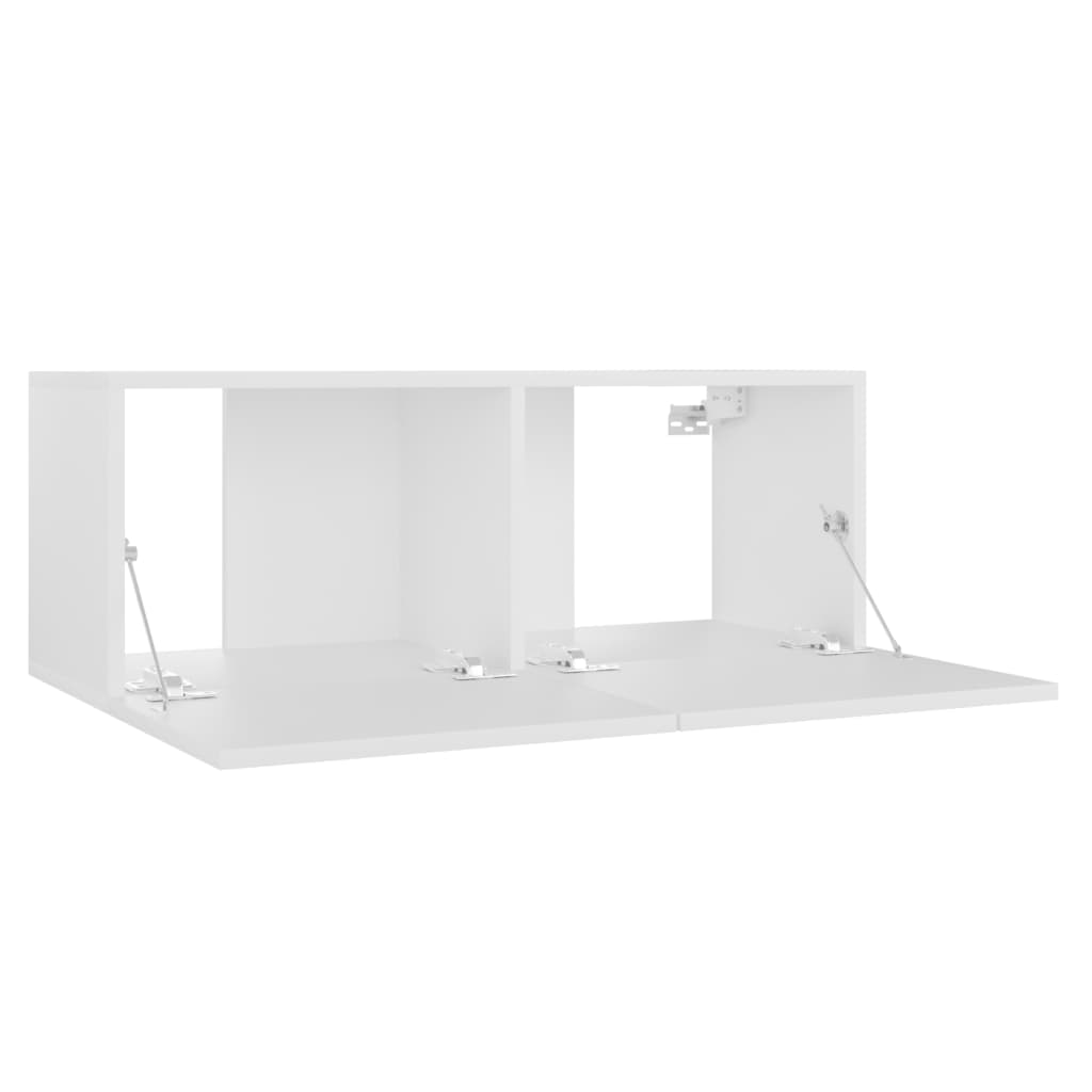 Ensemble de meubles TV 3 pièces en bois blanc