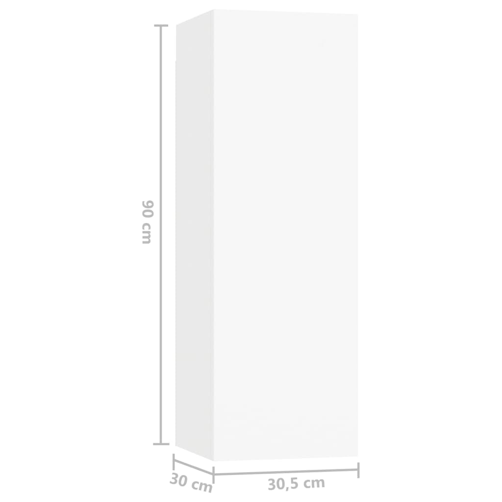 Ensemble de meubles TV 3 pièces en bois blanc