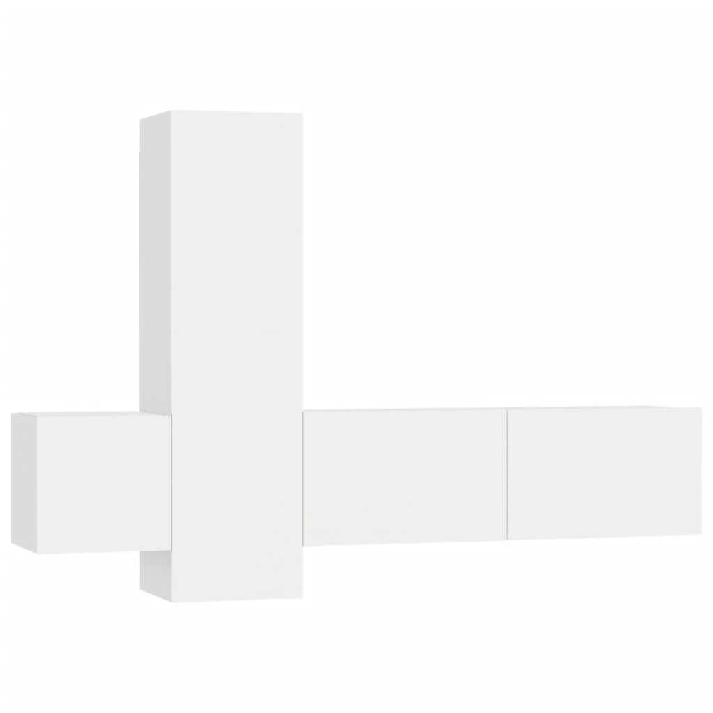 Ensemble de meubles TV 3 pièces en bois blanc