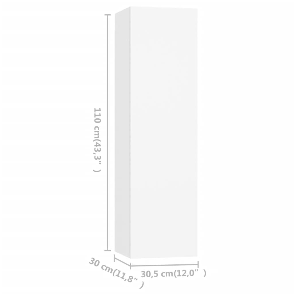 Ensemble de meubles TV 3 pièces en bois blanc