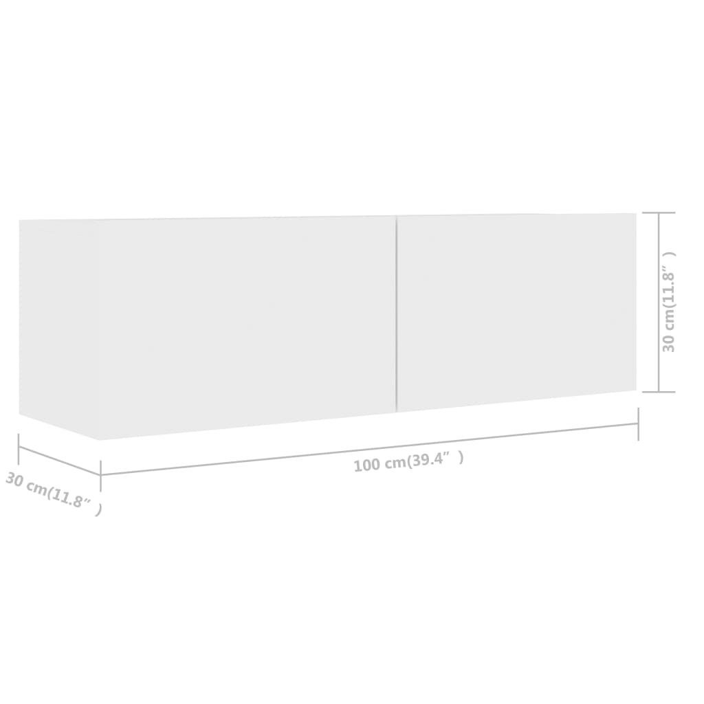 Ensemble de meubles TV 3 pièces en bois blanc