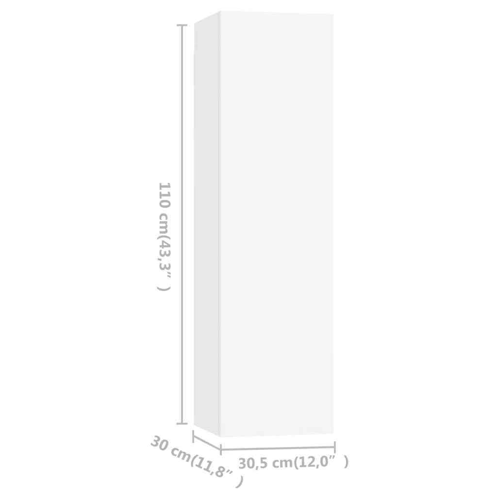 Ensemble de meubles TV 3 pièces en bois blanc