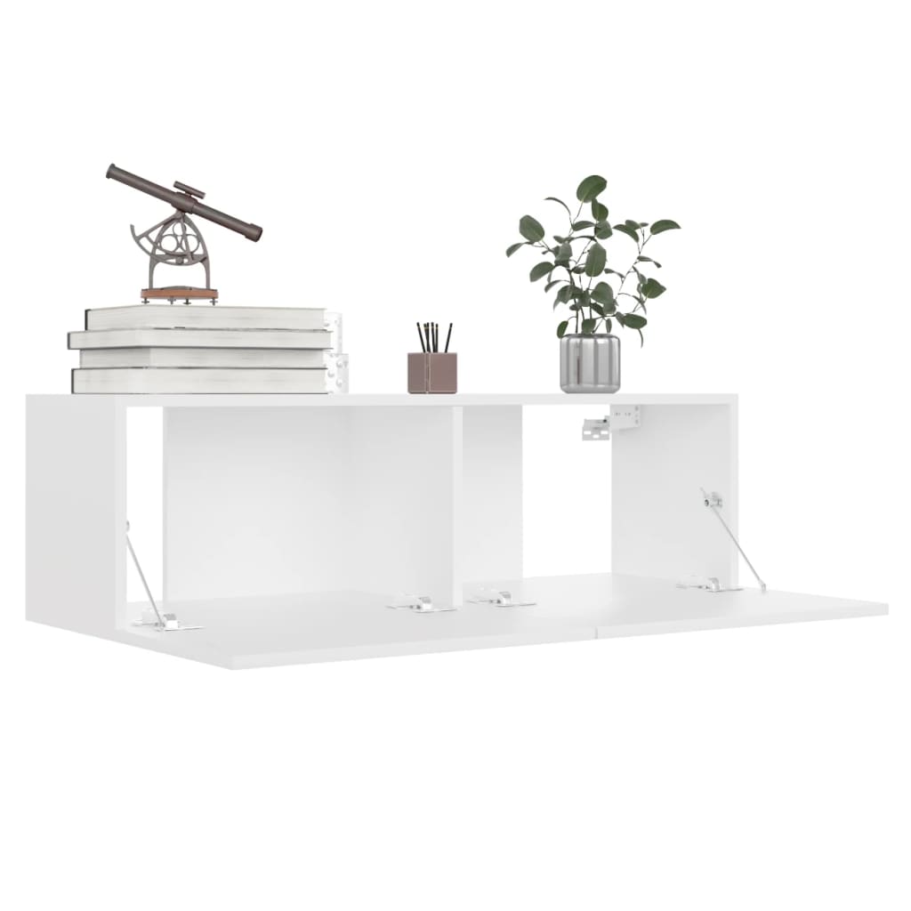 Ensemble de meubles TV 4 pièces en bois blanc