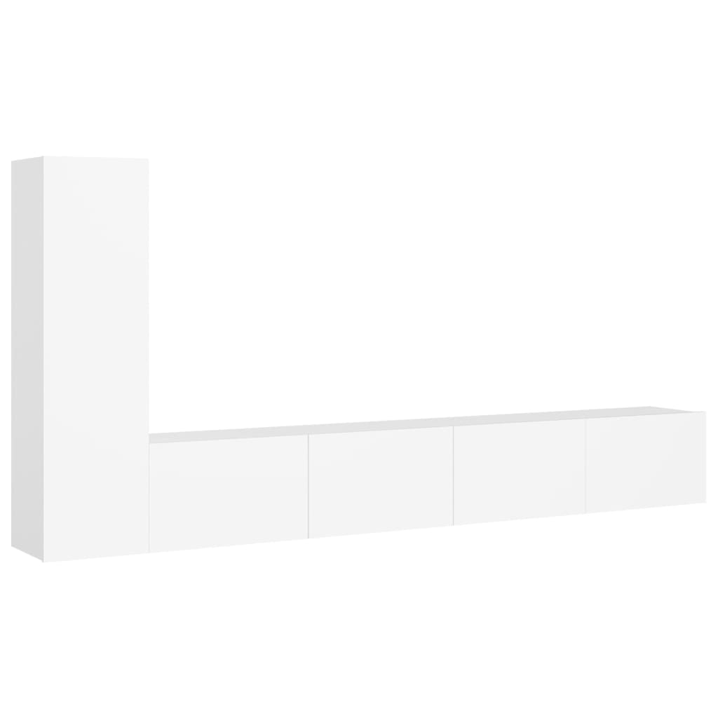 Ensemble de meubles TV 3 pièces en bois blanc