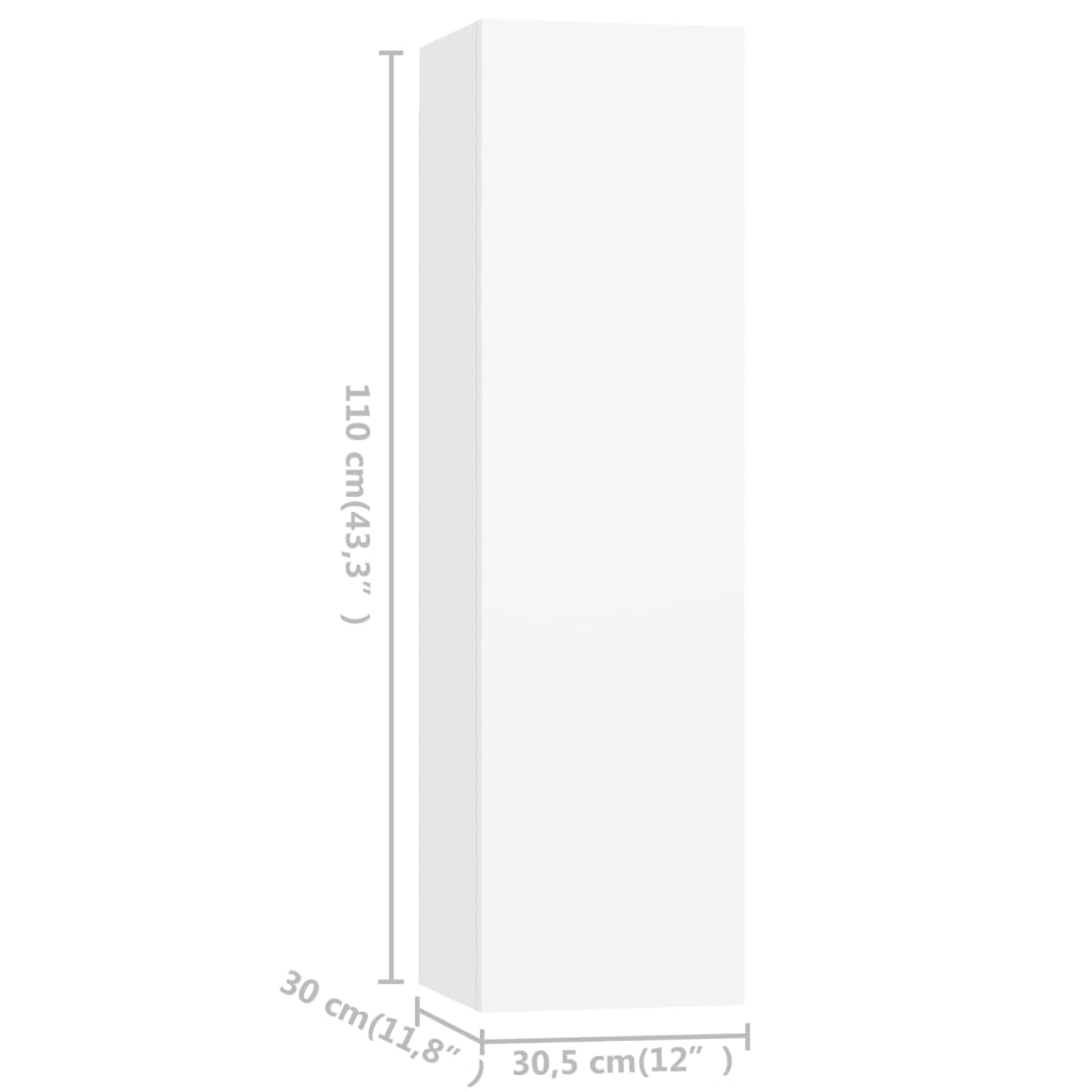Ensemble de meubles TV 3 pièces en bois blanc