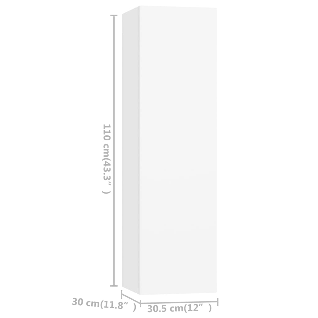 Ensemble de meubles TV 4 pièces en bois blanc