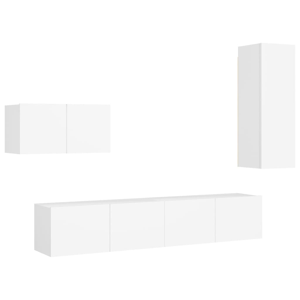 Ensemble de meubles TV 4 pièces en bois blanc