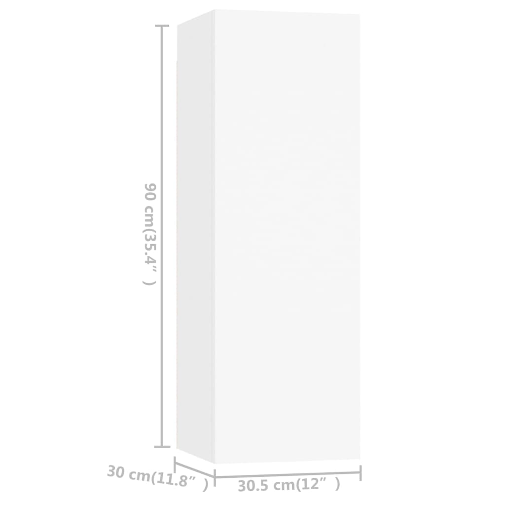 Ensemble de meubles TV 4 pièces en bois blanc