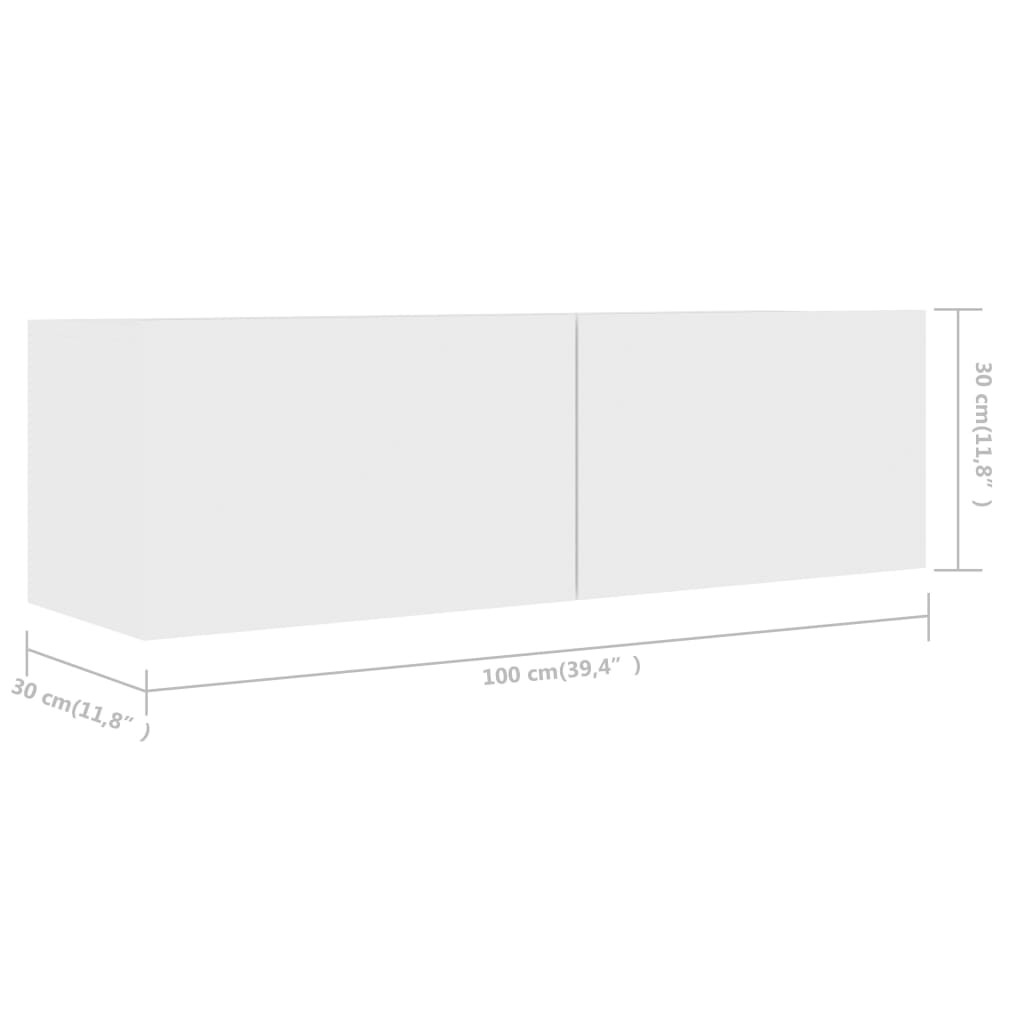 Ensemble de meubles TV 4 pièces en bois blanc