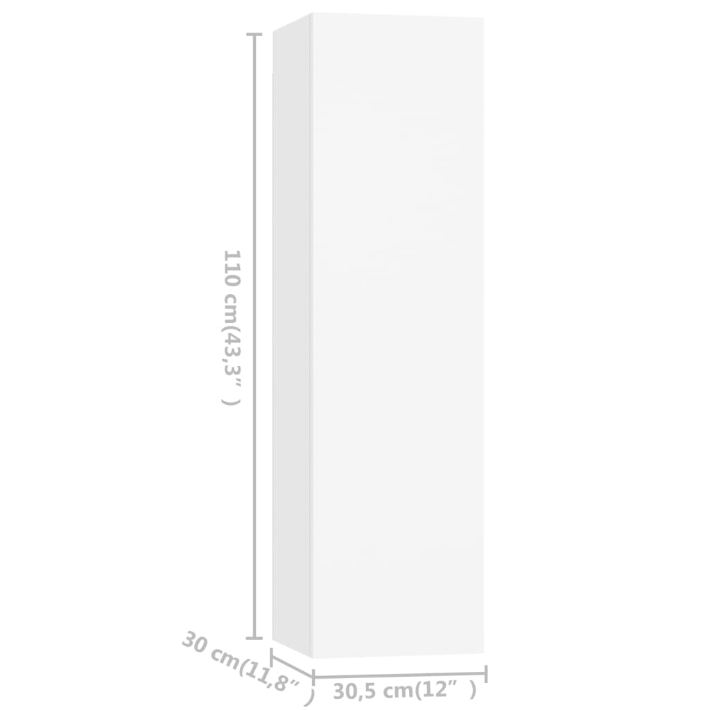 Ensemble de meubles TV 4 pièces en bois blanc