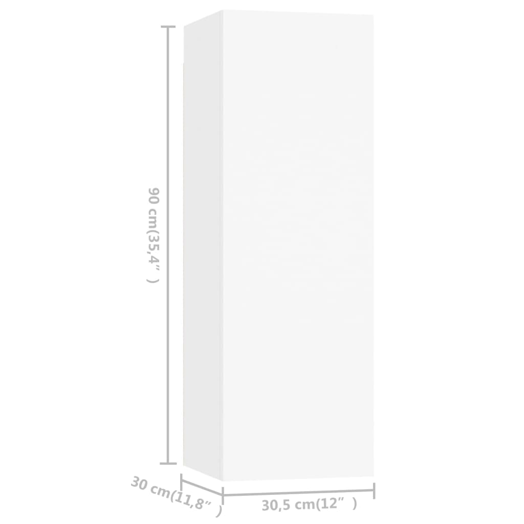 Ensemble de meubles TV 4 pièces en bois blanc