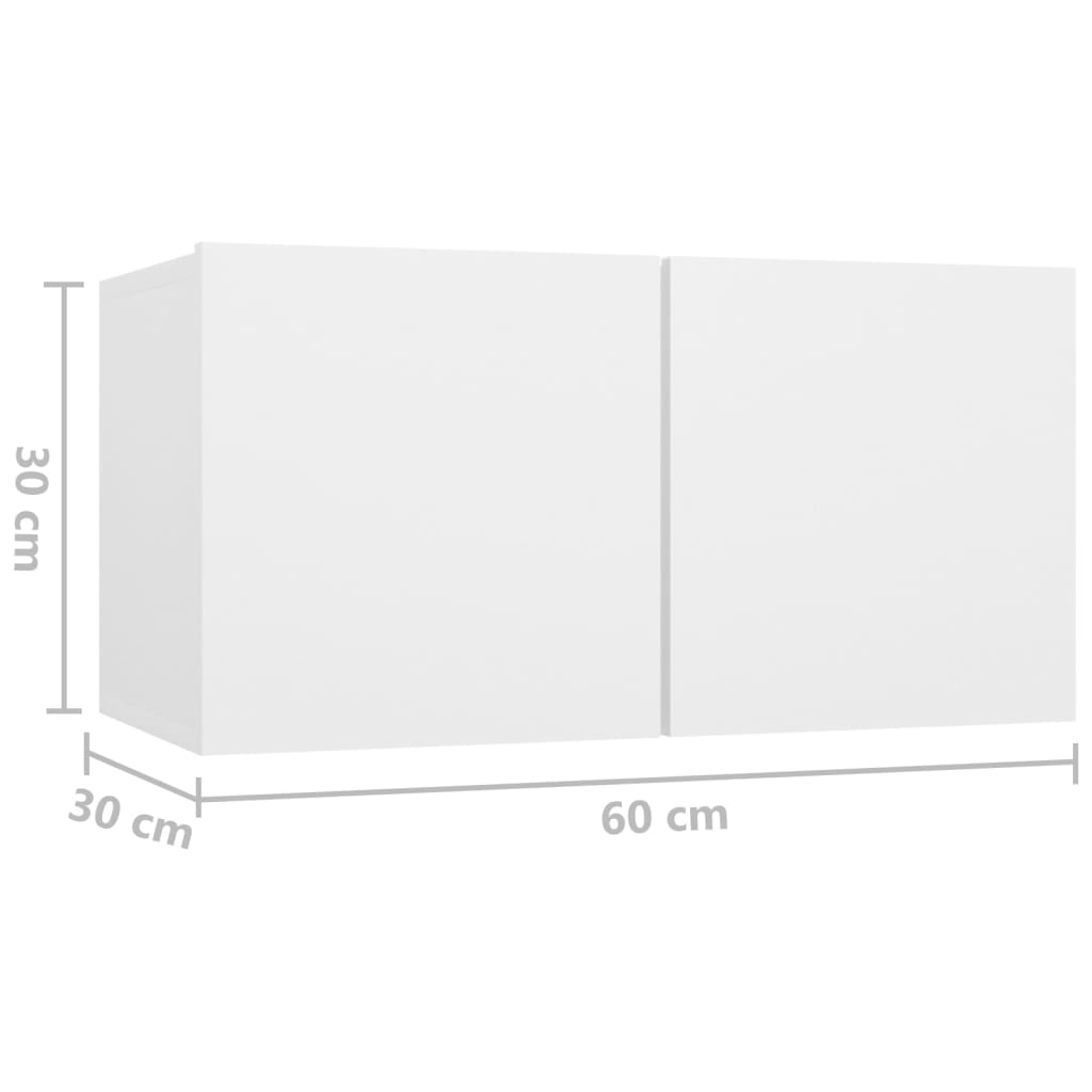 Ensemble de meubles TV 4 pièces en bois blanc