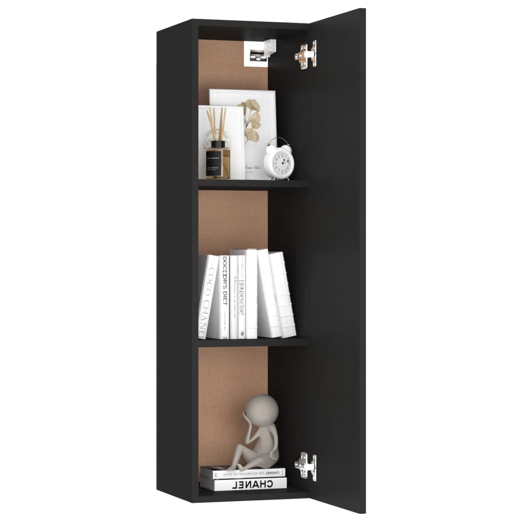 Ensemble de meubles TV 4 pièces en bois noir