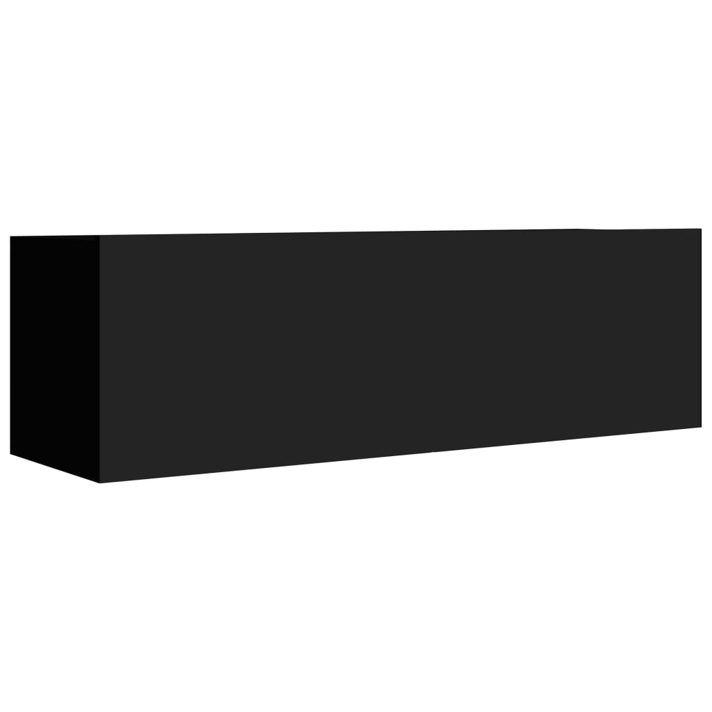 Ensemble de meubles TV 4 pièces en bois noir