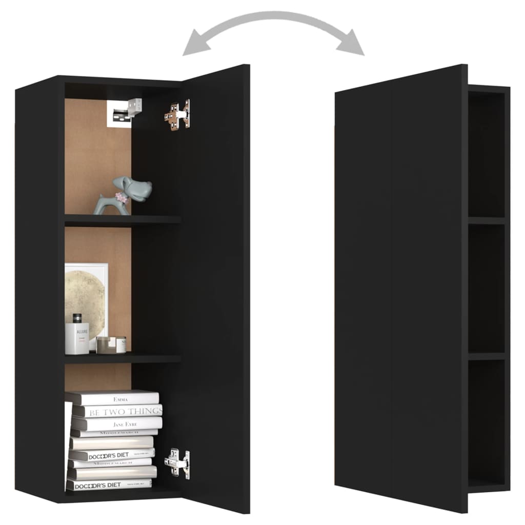 Ensemble de meubles TV 3 pièces en bois noir