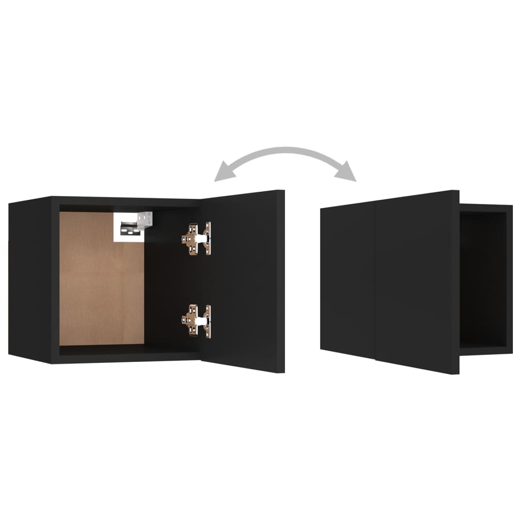 Ensemble de meubles TV 3 pièces en bois noir